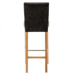 Moloo Chaises Et Tabourets De Bar Chaise De Bar Vintage Microfibre Marron Foncé Pieds Bois (x2) -Bancs Soldes chaise de bar vintage microfibre marron fonce pieds bois x2 2