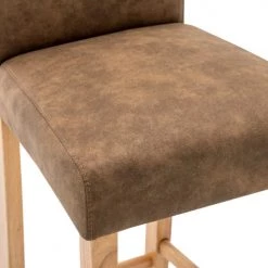 Moloo Chaises Et Tabourets De Bar Chaise De Bar Vintage Microfibre Marron Pieds Bois (x2) -Bancs Soldes chaise de bar vintage microfibre marron pieds bois x2 3