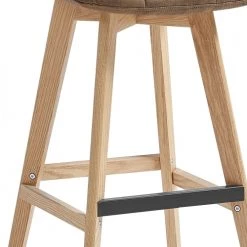 Moloo Chaises Et Tabourets De Bar Chaise De Bar Vintage Microfibre Marron Pieds Chêne(x2) -Bancs Soldes chaise de bar vintage microfibre marron pieds chene x2 5