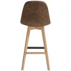 Moloo Chaises Et Tabourets De Bar Chaise De Bar Vintage Microfibre Marron Pieds Chêne(x4) -Bancs Soldes chaise de bar vintage microfibre marron pieds chene x4 2