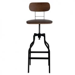 Rendez Vous Déco Chaises Et Tabourets De Bar Chaise De Bar Vintage Réglable En Hauteur 66/85 Cm En Bois -Bancs Soldes chaise de bar vintage reglable en hauteur 66 85 cm en bois 2