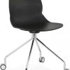 Kokoon Design Chaises De Bureau Chaise De Bureau A Roulettes Assise Noir Pied Métal Chromé -Bancs Soldes chaise de bureau a roulettes assise noir pied metal chrome