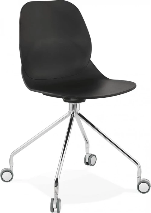 Kokoon Design Chaises De Bureau Chaise De Bureau A Roulettes Assise Noir Pied Métal Chromé 3 Kokoon Design Chaises De Bureau Chaise De Bureau A Roulettes Assise Noir Pied Métal Chromé