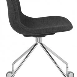 Kokoon Design Chaises De Bureau Chaise De Bureau A Roulettes Assise Rembourrée Tissu Gris -Bancs Soldes chaise de bureau a roulettes assise rembourree tissu gris 2