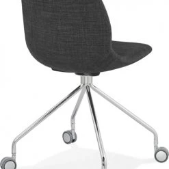 Kokoon Design Chaises De Bureau Chaise De Bureau A Roulettes Assise Rembourrée Tissu Gris -Bancs Soldes chaise de bureau a roulettes assise rembourree tissu gris 3