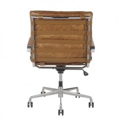 Maisons Du Monde Chaises De Bureau Chaise De Bureau à Roulettes En Cuir De Vachette Matelassé Marron -Bancs Soldes chaise de bureau a roulettes en cuir de vachette matelasse marron 1000 7 29 217862 4