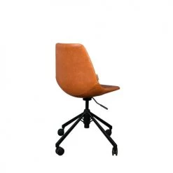 Dutchbone Chaises De Bureau Chaise De Bureau à Roulettes En Cuir Marron -Bancs Soldes chaise de bureau a roulettes en cuir marron 4