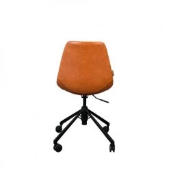 Dutchbone Chaises De Bureau Chaise De Bureau à Roulettes En Cuir Marron -Bancs Soldes chaise de bureau a roulettes en cuir marron 5