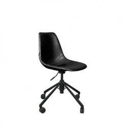 Dutchbone Chaises De Bureau Chaise De Bureau à Roulettes En Cuir Noir