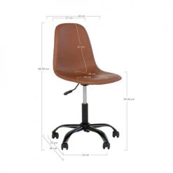 House Nordic Chaises De Bureau Chaise De Bureau à Roulettes En Simili Marron -Bancs Soldes chaise de bureau a roulettes en simili marron 5