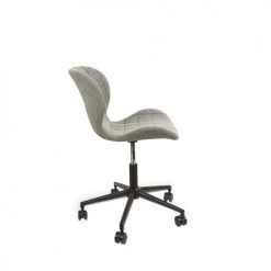 Zuiver Chaises De Bureau Chaise De Bureau à Roulettes En Tissu Gris -Bancs Soldes chaise de bureau a roulettes en tissu gris 3