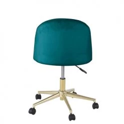 Maisons Du Monde Chaises De Bureau Chaise De Bureau à Roulettes En Velours Bleu Pétrole Et Métal Coloris Laiton -Bancs Soldes chaise de bureau a roulettes en velours bleu petrole et metal coloris laiton 1000 7 37 219715 8