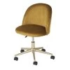 Maisons Du Monde Chaises De Bureau Chaise De Bureau à Roulettes En Velours Ocre Et Métal Coloris Laiton -Bancs Soldes chaise de bureau a roulettes en velours ocre et metal coloris laiton 1000 8 38 219716 1