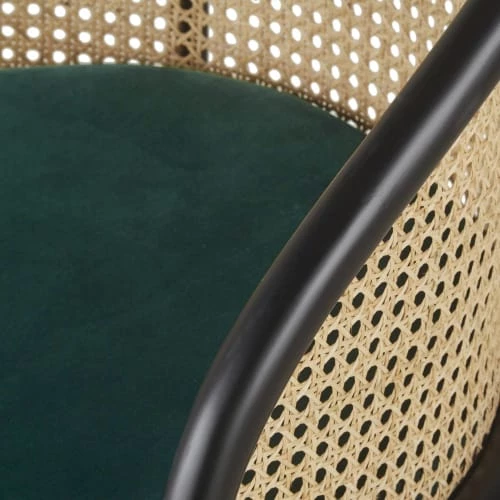 Maisons Du Monde Chaises De Bureau Chaise De Bureau à Roulettes En Velours Vert Cannage En Rotin 6 Maisons Du Monde Chaises De Bureau Chaise De Bureau à Roulettes En Velours Vert Cannage En Rotin – Image 4