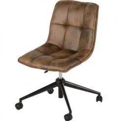 Maisons Du Monde Chaises De Bureau Chaise De Bureau à Roulettes Matelassée Marron