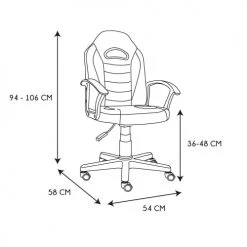 Toilinux Chaises De Bureau Chaise De Bureau à Roulettes Noir -Bancs Soldes chaise de bureau a roulettes noir 3