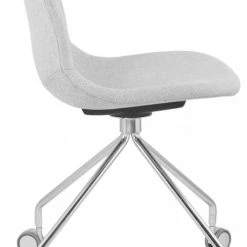 Kokoon Design Chaises De Bureau Chaise De Bureau A Roulettes Rembourrée Tissu Gris Clair -Bancs Soldes chaise de bureau a roulettes rembourree tissu gris clair 2