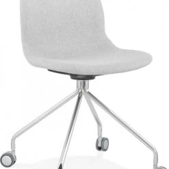 Kokoon Design Chaises De Bureau Chaise De Bureau A Roulettes Rembourrée Tissu Gris Clair