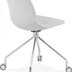 Kokoon Design Chaises De Bureau Chaise De Bureau A Roulettes Rembourrée Tissu Gris Clair -Bancs Soldes chaise de bureau a roulettes rembourree tissu gris clair 3