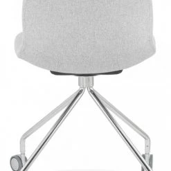 Kokoon Design Chaises De Bureau Chaise De Bureau A Roulettes Rembourrée Tissu Gris Clair -Bancs Soldes chaise de bureau a roulettes rembourree tissu gris clair 4