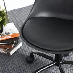 Urban Meuble Chaises De Bureau Chaise De Bureau Au Style Minimaliste Noire à Roulettes 10 Urban Meuble Chaises De Bureau Chaise De Bureau Au Style Minimaliste Noire à Roulettes -Bancs Soldes chaise de bureau au style minimaliste noire a roulettes 2