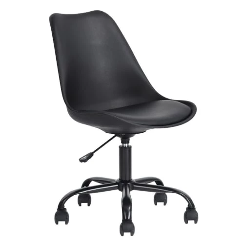 Urban Meuble Chaises De Bureau Chaise De Bureau Au Style Minimaliste Noire à Roulettes 6 Urban Meuble Chaises De Bureau Chaise De Bureau Au Style Minimaliste Noire à Roulettes – Image 4