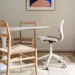 Slean Chaises De Bureau Chaise De Bureau Blanche Pivotante Sur Roulettes -Bancs Soldes chaise de bureau blanche pivotante sur roulettes 1