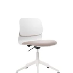 Slean Chaises De Bureau Chaise De Bureau Design Taupe Pivotante Sur Roulettes -Bancs Soldes chaise de bureau blanche pivotante sur roulettes 6