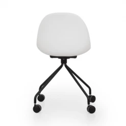 Meubles & Design Chaises De Bureau Chaise De Bureau Design à Roulette En Plastique Blanc -Bancs Soldes chaise de bureau design a roulette en plastique blanc 4
