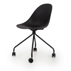 Meubles & Design Chaises De Bureau Chaise De Bureau Design à Roulette En Plastique Noir