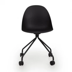 Meubles & Design Chaises De Bureau Chaise De Bureau Design à Roulette En Plastique Noir -Bancs Soldes chaise de bureau design a roulette en plastique noir 3