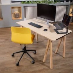 Slean Chaises De Bureau Chaise De Bureau Design Jaune Pivotante Sur Roulettes -Bancs Soldes chaise de bureau design jaune pivotante sur roulettes 3