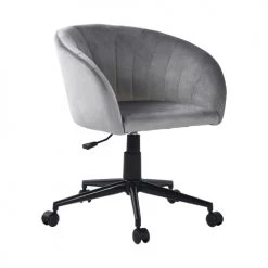 Urban Meuble Chaises De Bureau Chaise De Bureau Du Milieu Du Siècle Effet Velours Gris 11 Urban Meuble Chaises De Bureau Chaise De Bureau Du Milieu Du Siècle Effet Velours Gris -Bancs Soldes chaise de bureau du milieu du siecle effet velours gris 3