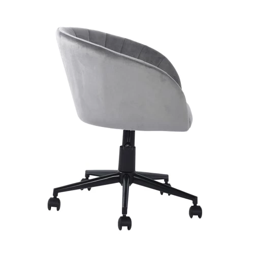 Urban Meuble Chaises De Bureau Chaise De Bureau Du Milieu Du Siècle Effet Velours Gris 8 Urban Meuble Chaises De Bureau Chaise De Bureau Du Milieu Du Siècle Effet Velours Gris – Image 6