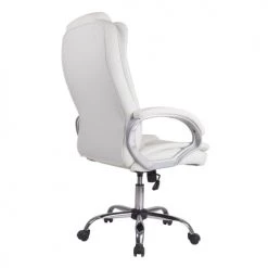 HOMN Chaises De Bureau Chaise De Bureau Elevable Et Fauteuil Inclinable En Simili Cuir Blanc -Bancs Soldes chaise de bureau elevable et fauteuil inclinable en simili cuir blanc 2