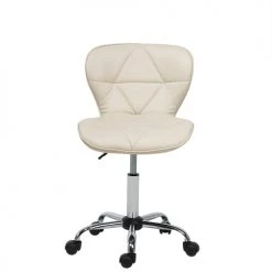 Beliani Chaises De Bureau Chaise De Bureau En Cuir PU Beige -Bancs Soldes chaise de bureau en cuir pu beige 2