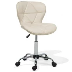 Beliani Chaises De Bureau Chaise De Bureau En Cuir PU Beige