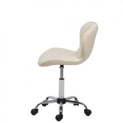 Beliani Chaises De Bureau Chaise De Bureau En Cuir PU Beige -Bancs Soldes chaise de bureau en cuir pu beige 3