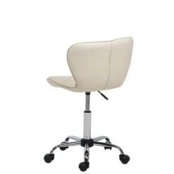 Beliani Chaises De Bureau Chaise De Bureau En Cuir PU Beige -Bancs Soldes chaise de bureau en cuir pu beige 4