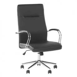 Beliani Chaises De Bureau Chaise De Bureau En Cuir PU Noir -Bancs Soldes chaise de bureau en cuir pu noir 2