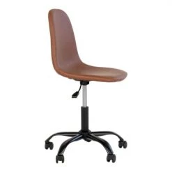 Meubles & Design Chaises De Bureau Chaise De Bureau En Simili Cuir Marron -Bancs Soldes chaise de bureau en simili cuir marron 3