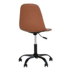 Meubles & Design Chaises De Bureau Chaise De Bureau En Simili Cuir Marron -Bancs Soldes chaise de bureau en simili cuir marron 4