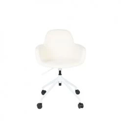 Zuiver Chaises De Bureau Chaise De Bureau En Tissu Bouclette Avec Accoudoirs Pivotante à Roulet