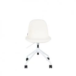 Zuiver Chaises De Bureau Chaise De Bureau En Tissu Bouclette Pivotante à Roulettes Blanc