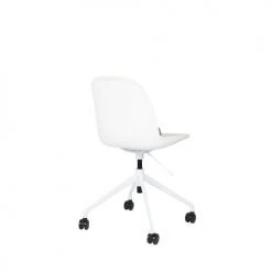 Zuiver Chaises De Bureau Chaise De Bureau En Tissu Bouclette Pivotante à Roulettes Blanc -Bancs Soldes chaise de bureau en tissu bouclette pivotante a roulettes blanc 3