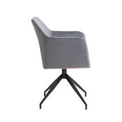 Drawer Chaises De Bureau Chaise De Bureau En Velours Gris -Bancs Soldes chaise de bureau en velours gris 3