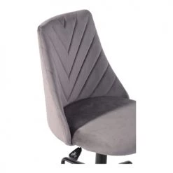 Urban Meuble Chaises De Bureau Chaise De Bureau En Velours Gris Avec Détails Graphiques -Bancs Soldes chaise de bureau en velours gris avec details graphiques 4