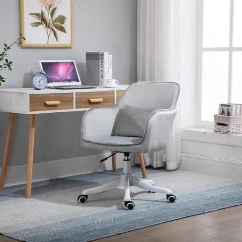 Homcom Chaises De Bureau Chaise De Bureau Massante Velours 4 Homcom Chaises De Bureau Chaise De Bureau Massante Velours – Image 2