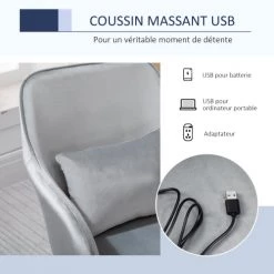 Homcom Chaises De Bureau Chaise De Bureau Massante Velours 11 Homcom Chaises De Bureau Chaise De Bureau Massante Velours -Bancs Soldes chaise de bureau massante velours 15