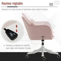 Homcom Chaises De Bureau Chaise De Bureau Massante Velours -Bancs Soldes chaise de bureau massante velours 5